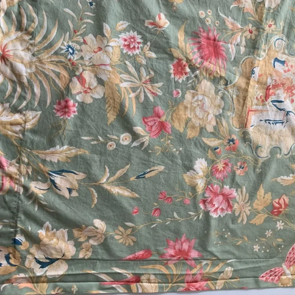 Pottery Barn Asian Floral Butterfly Euro Sham